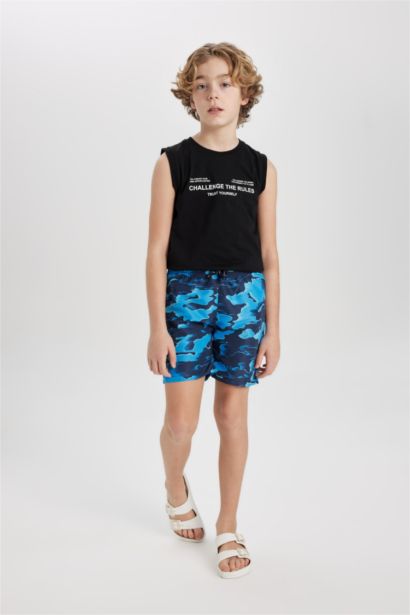 Boy Crew Neck Printed Sleeveless T-Shirt