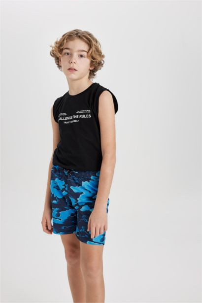 Boy Crew Neck Printed Sleeveless T-Shirt