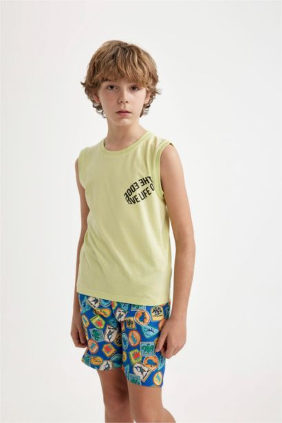 Boy Crew Neck Printed Sleeveless T-Shirt