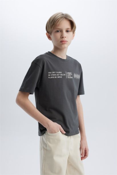 T-shirt Oversize imprimé à col rond et manches courtes pour garçon