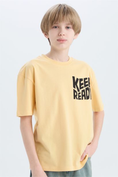 Boy Oversize Fit Crew Neck Printed T-Shirt
