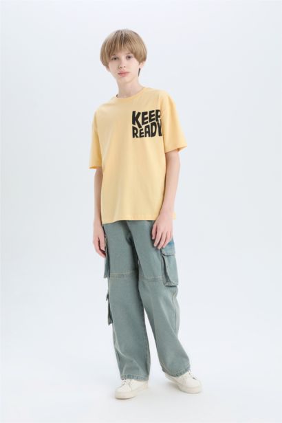 Boy Oversize Fit Crew Neck Printed T-Shirt