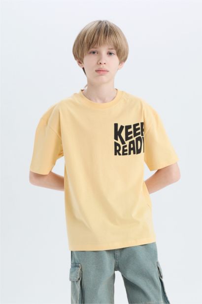 Boy Oversize Fit Crew Neck Printed T-Shirt