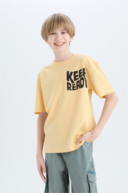 Boy Oversize Fit Crew Neck Printed T-Shirt