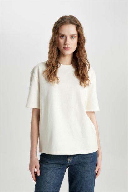 تيشيرت نص كم قصة مريحة ممشط