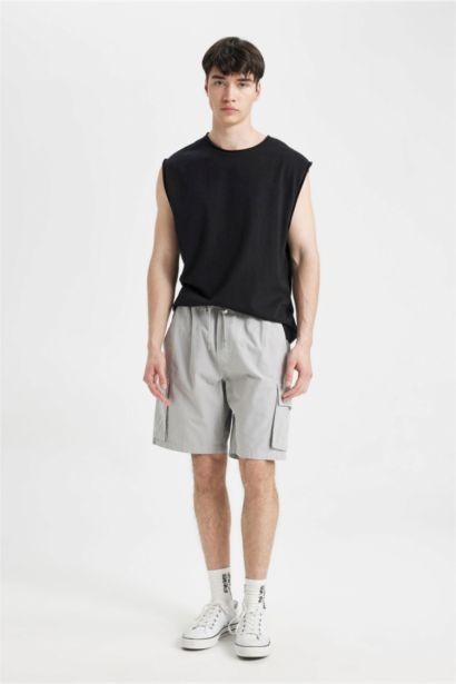 Cargo Fit Gabardine Bermuda Shorts