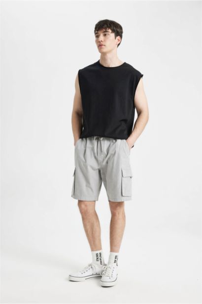 Cargo Fit Gabardine Bermuda Shorts