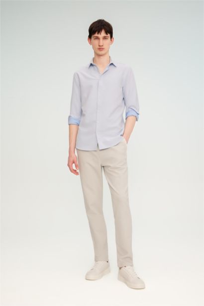 قميص بولو محكم كم طويل سليم فيت