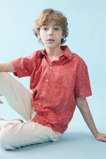 Boy Oversize Polo Neck Short Sleeve Shirt