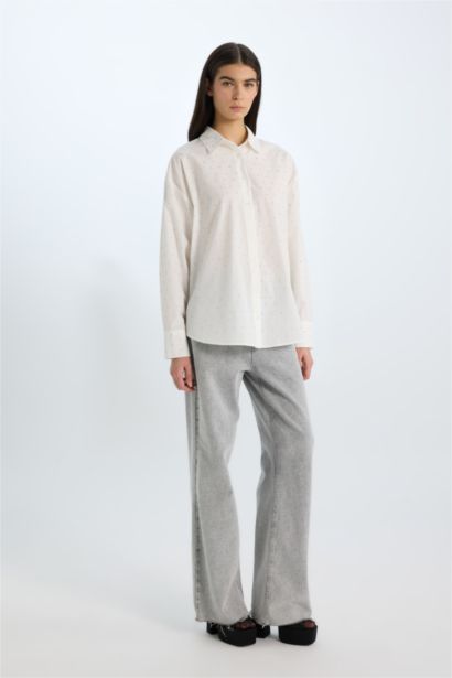 үлкен пішім Ұзын жеңді көйлек