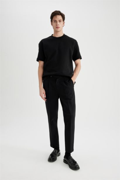 Regular Hem Twill Trousers