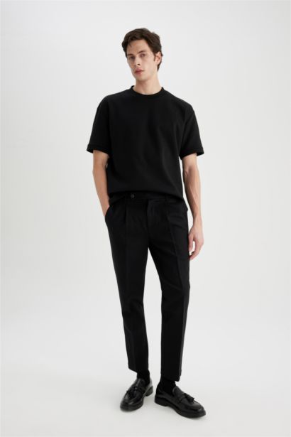 Regular Hem Twill Trousers