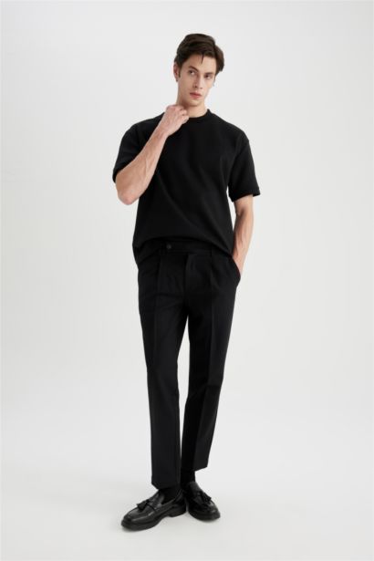 Regular Hem Twill Trousers