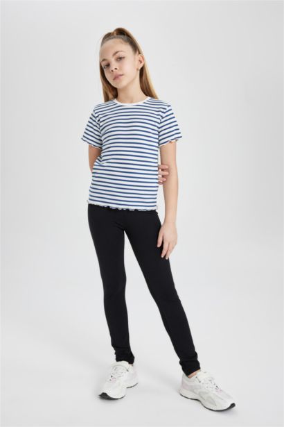 Girl Slim Fit Striped Ribbed Camisole T-Shirt