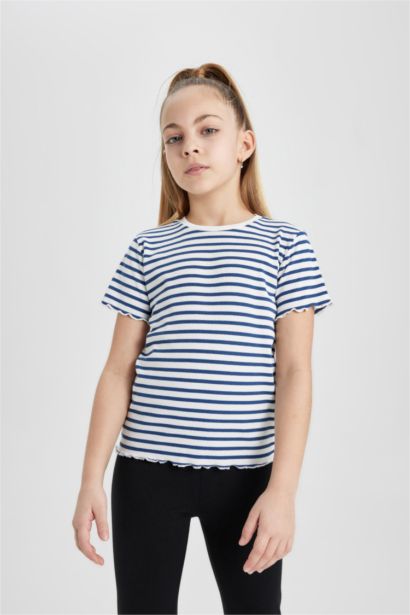 Girl Slim Fit Striped Ribbed Camisole T-Shirt