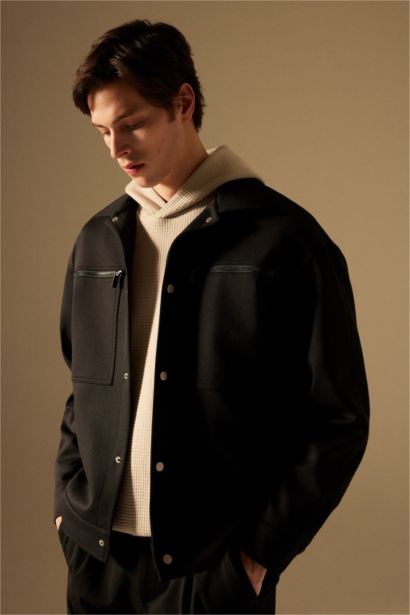 Relax Fit Polo Neck Jacket