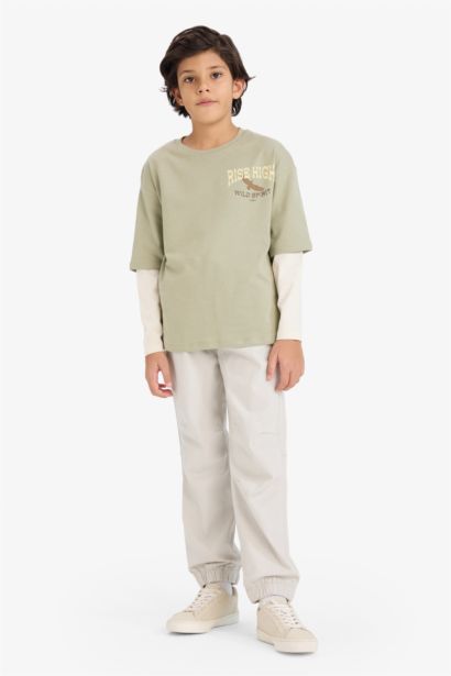 Boy Jogger Fit Gabardine Trousers