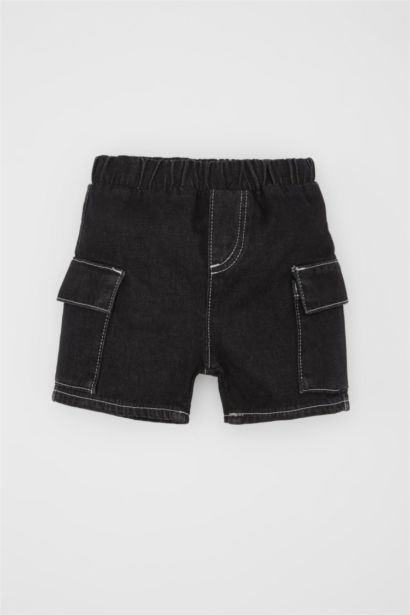 Baby Boy Regular Fit Elastic Band Denim Shorts