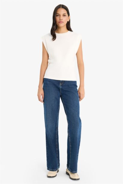 Regular Fit Crew Neck Ribbed Camisole T-Shirt