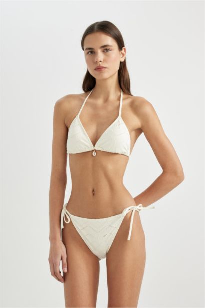 Regular Fit Embroidered Bikini Bottom