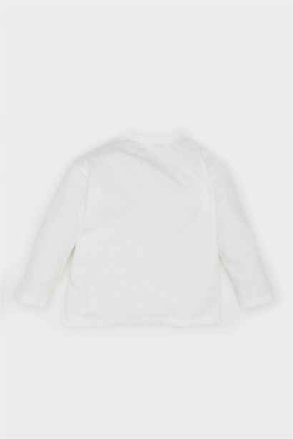 T-shirt basique à col rond et manches longues pour bébé garçon