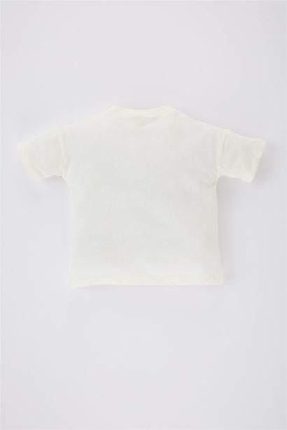 تيشيرت نص كم ولادي قصة عادية برقبة مستديرة