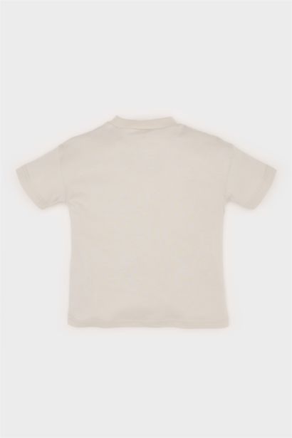 Bisiklet Yaka Basic Düz Kısa Kollu Tişört Erkek Bebek