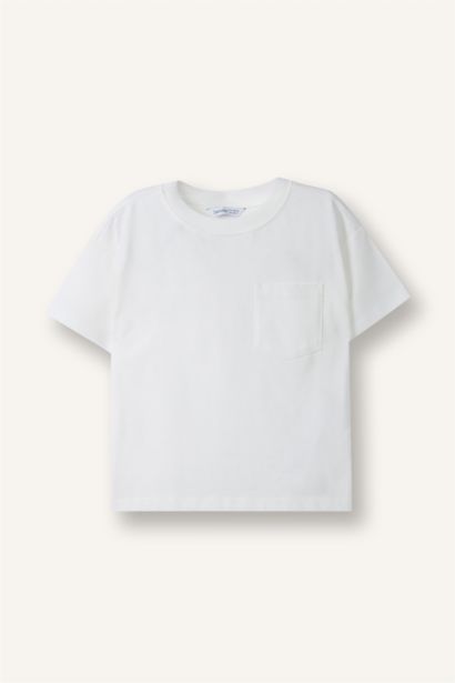 تيشيرت بيبي أولاد نص كم قصة عادية برقبة مستديرة