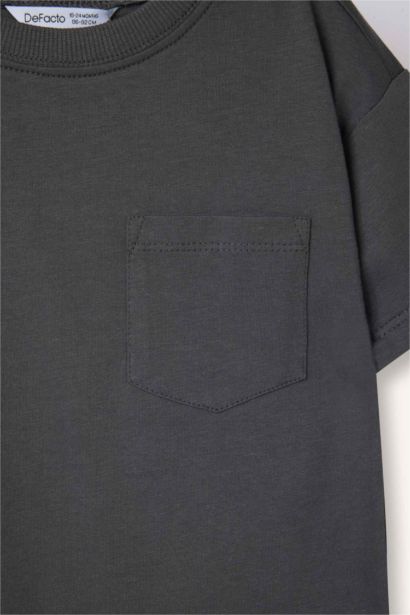 تيشيرت بيبي اولادي نص كم قصة عادية بياقة مستديرة