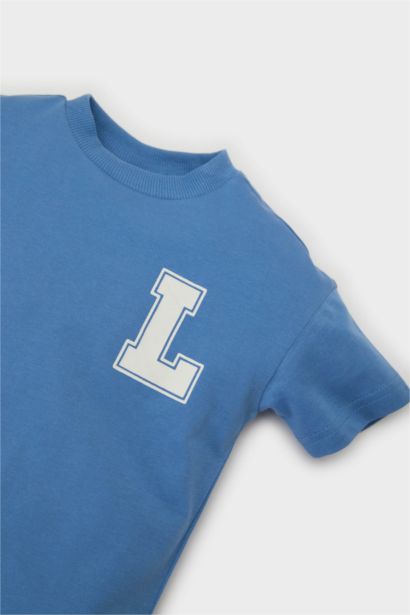 Bisiklet Yaka Baskılı Kısa Kollu Tişört Erkek Bebek