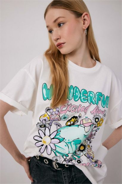Oversize Fit Printed Short Sleeve T-Shirt