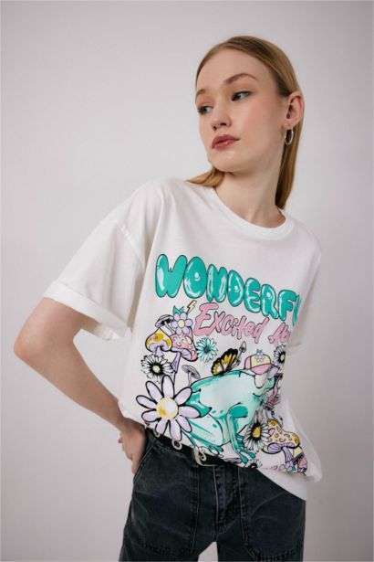 Oversize Fit Printed Short Sleeve T-Shirt