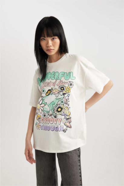 Oversize Fit Printed Short Sleeve T-Shirt