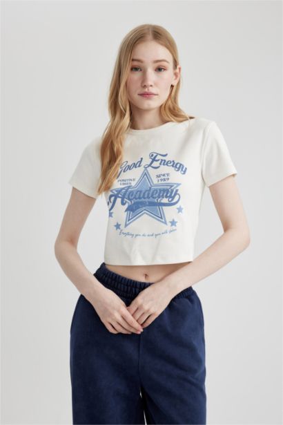 Fitted Printed Short Sleeve T-Shirt