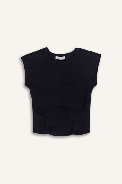 Slim Fit Crew Neck Camisole Short Sleeve T-Shirt