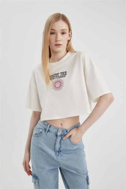 Oversize Fit Crew Neck Printed T-Shirt