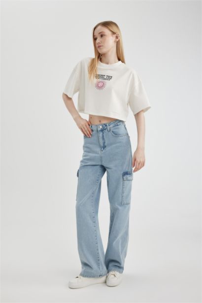 Oversize Fit Crew Neck Printed T-Shirt