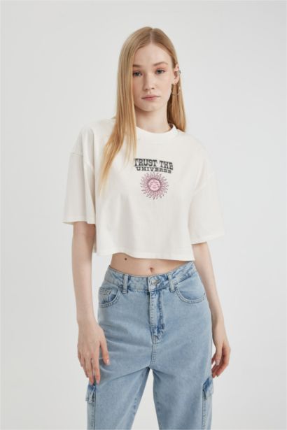 Oversize Fit Crew Neck Printed T-Shirt