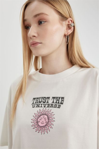 Oversize Fit Crew Neck Printed T-Shirt