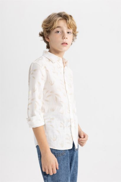 Boy Patterned Long Sleeve Shirt