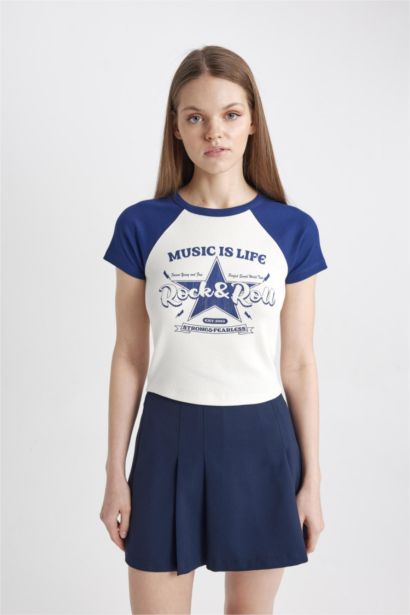 Slim Fit Crew Neck Camisole Short Sleeve T-Shirt