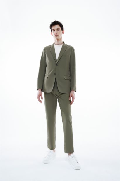 Regular Fit Buttoned Lined Basic Blazer Jacket