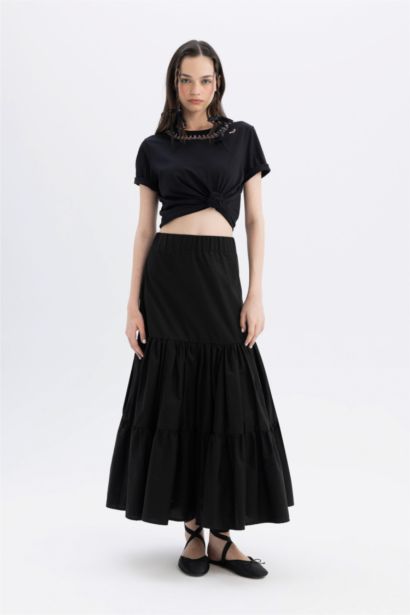 Lug Von Siga x DeFacto Bisiklet Yaka Yaka Baskılı Nakışlı Kısa Kollu Tişört