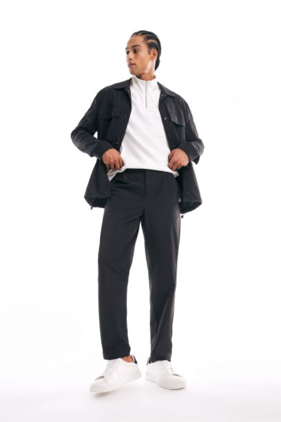 Regular Fit Polo Yaka Çıtçıtlı Cepli Teknik Gömlek Ceket