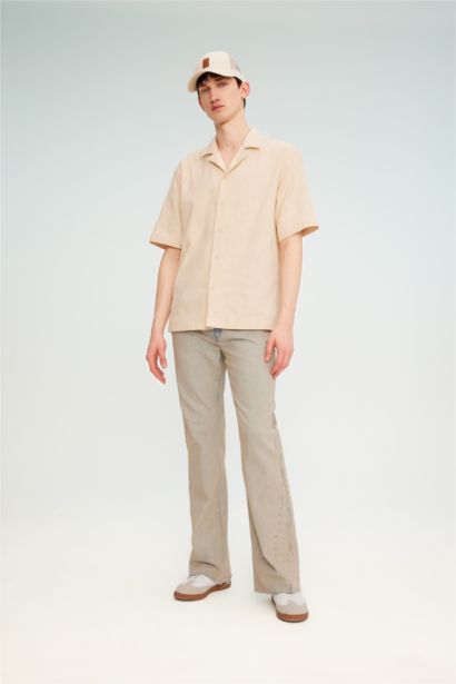 Relax Fit Resort Collar Cotton Short Sleeve Shirt