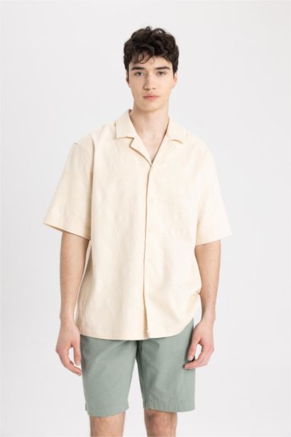 Relax Fit Resort Collar Cotton Short Sleeve Shirt