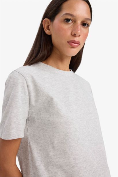 Regular Fit Crew Neck Basic Cotton T-Shirt