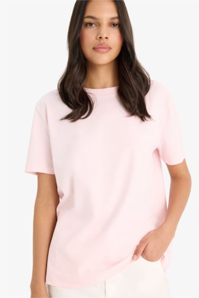 Regular Fit Crew Neck Basic Cotton T-Shirt