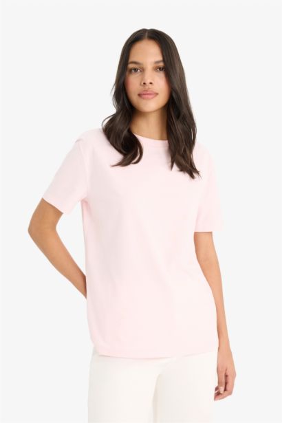 Regular Fit Crew Neck Basic Cotton T-Shirt