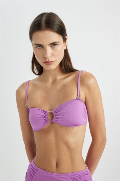 Shiny Fabric Bikini Top